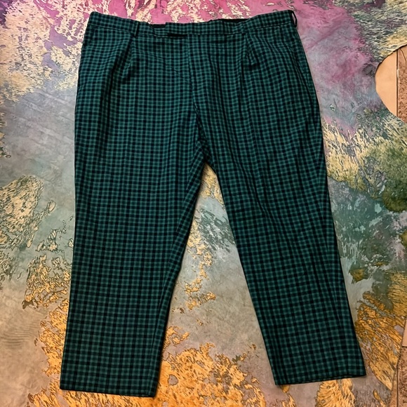 Green checkered dress pants - Picture 4 of 4